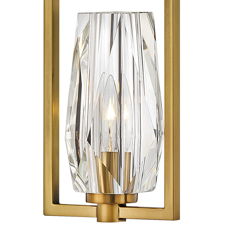 Heritage Brass Crystal Pendant with Dimmable Incandescent Light