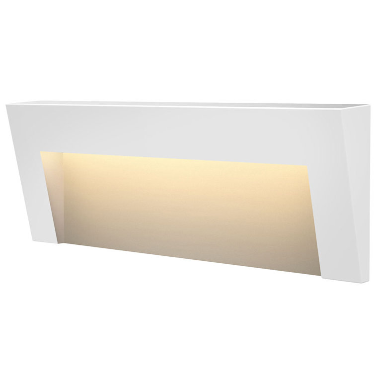 Satin White LED Horizontal Deck Light in Aluminum with Etched Glass