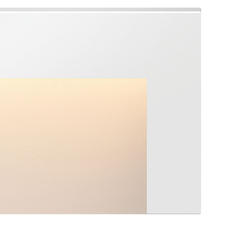 Satin White LED Horizontal Deck Light in Aluminum with Etched Glass