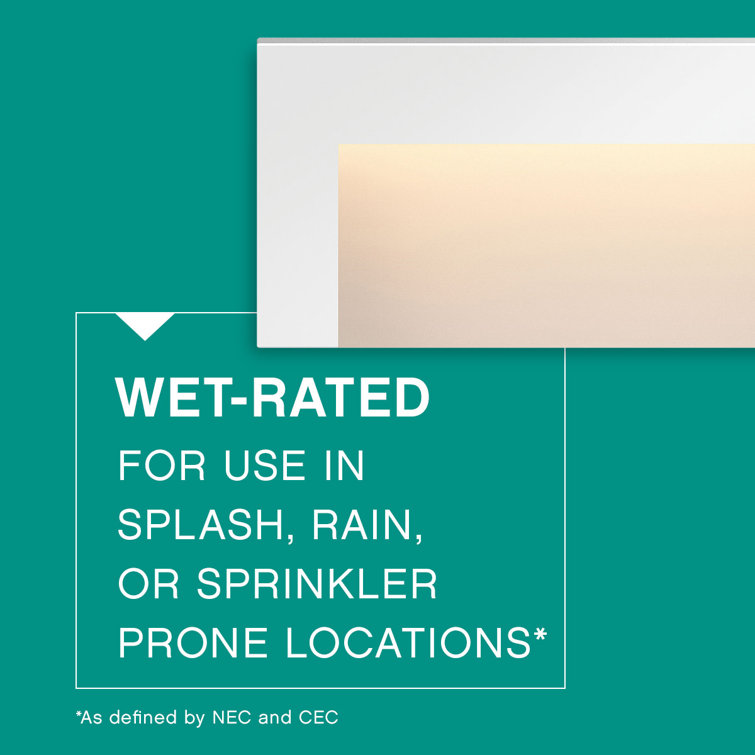 Satin White LED Horizontal Deck Light in Aluminum with Etched Glass
