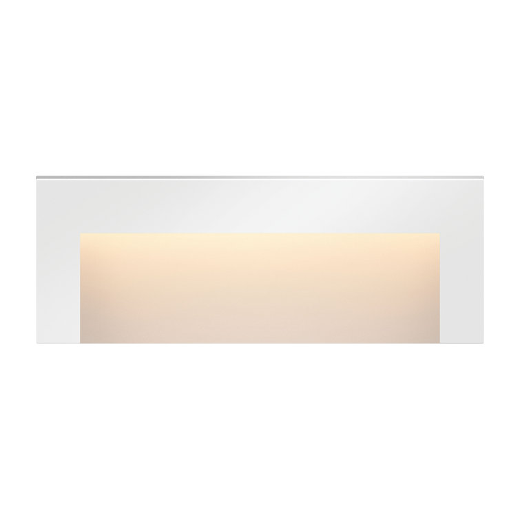 Satin White LED Horizontal Deck Light in Aluminum with Etched Glass
