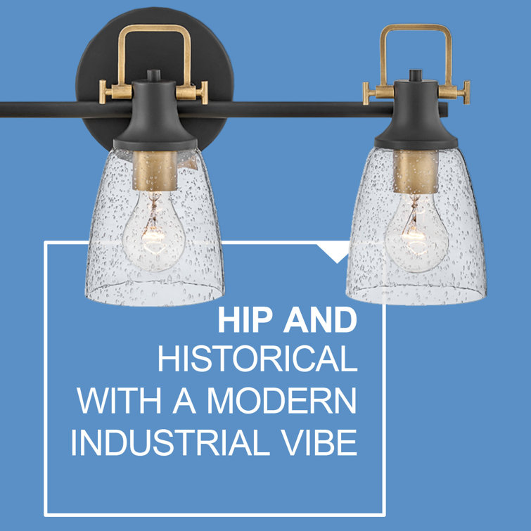 Easton Black and Brass 3-Light Vanity Fixture