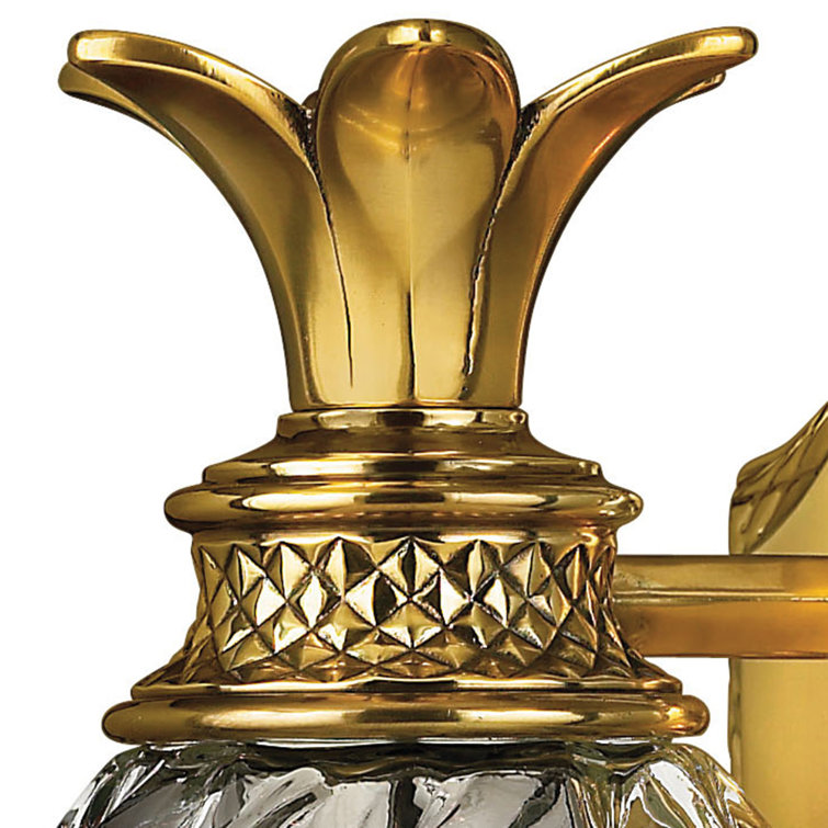 Burnished Brass Outdoor Dimmable Wall Sconce with Clear Optic Glass