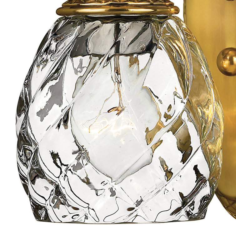 Burnished Brass Outdoor Dimmable Wall Sconce with Clear Optic Glass