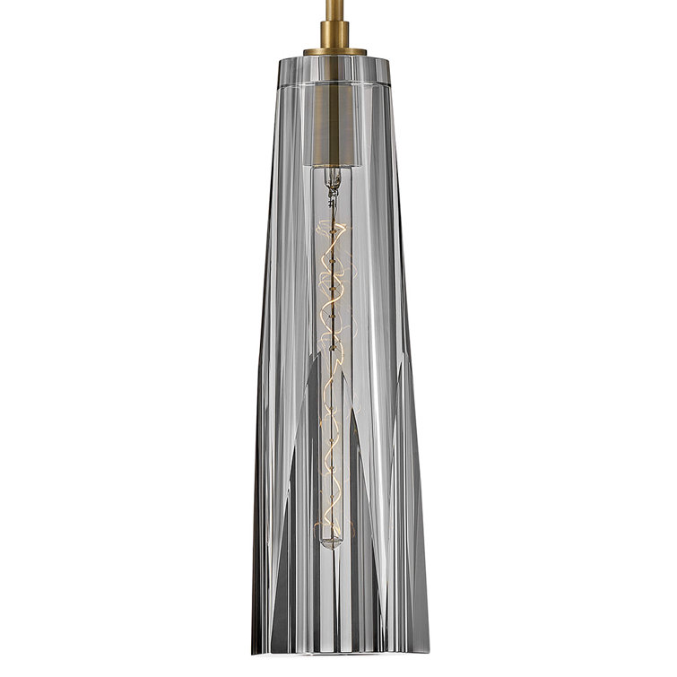 Cosette Heritage Brass and Smoked Crystal LED Pendant