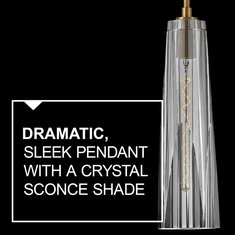 Cosette Heritage Brass and Smoked Crystal LED Pendant
