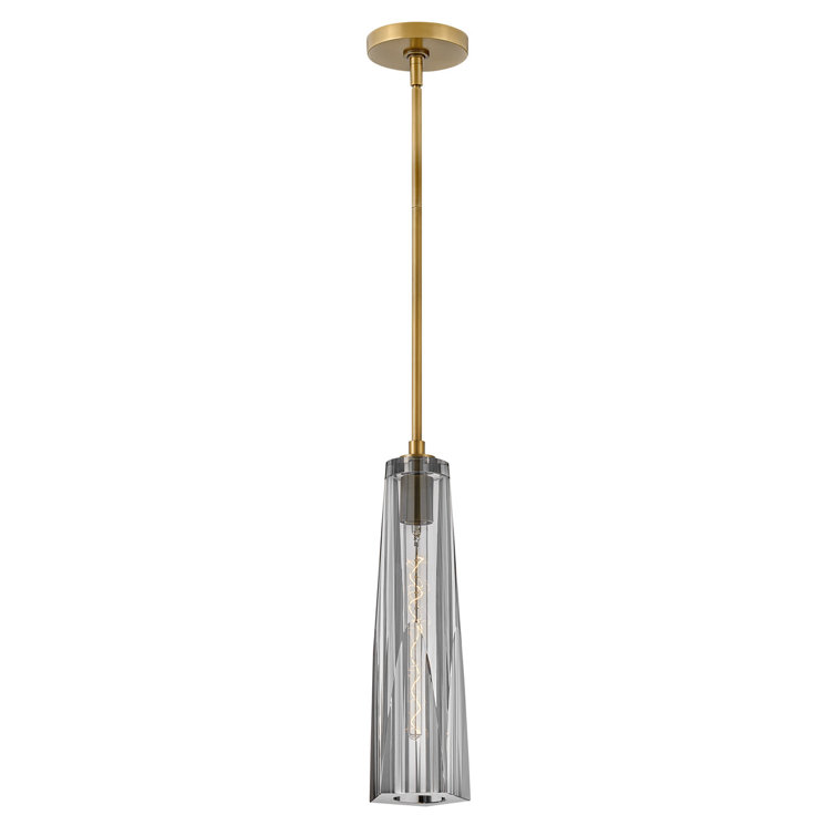 Cosette Heritage Brass and Smoked Crystal LED Pendant