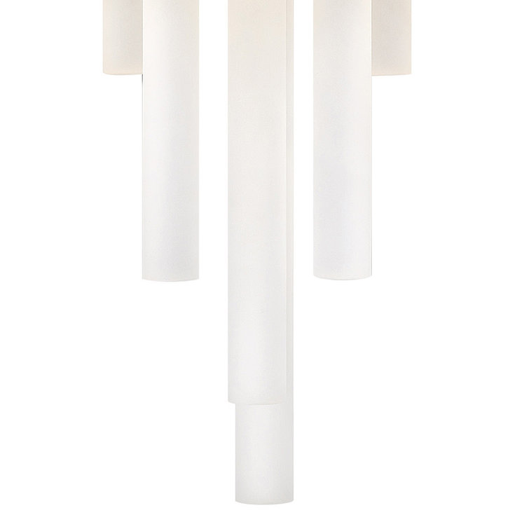 Trinity Heritage Brass 12-Light LED Dimmable Wall Sconce with Frosted Glass