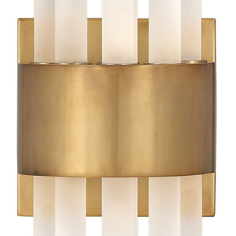 Trinity Heritage Brass 12-Light LED Dimmable Wall Sconce with Frosted Glass
