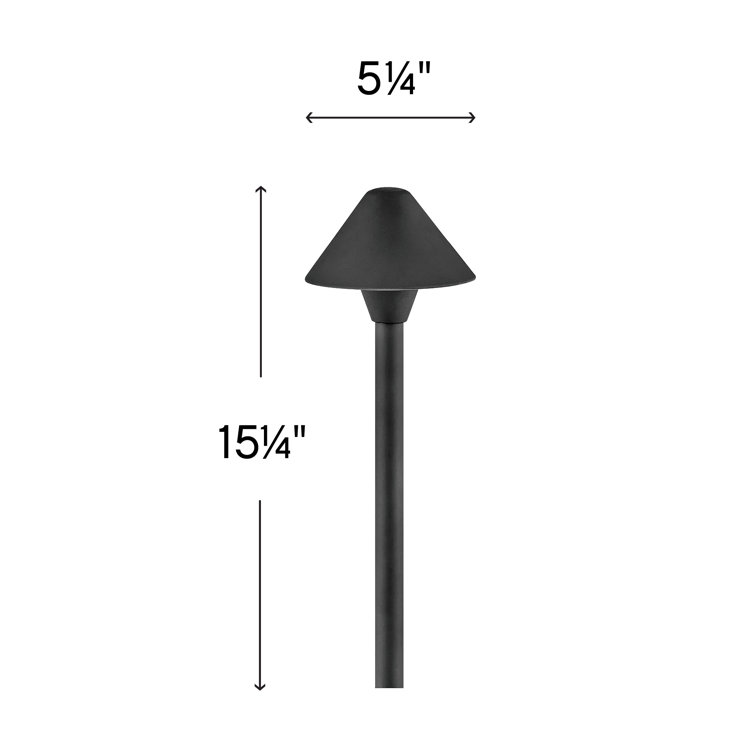 Black Aluminum LED Pathway Light with Cone Shade