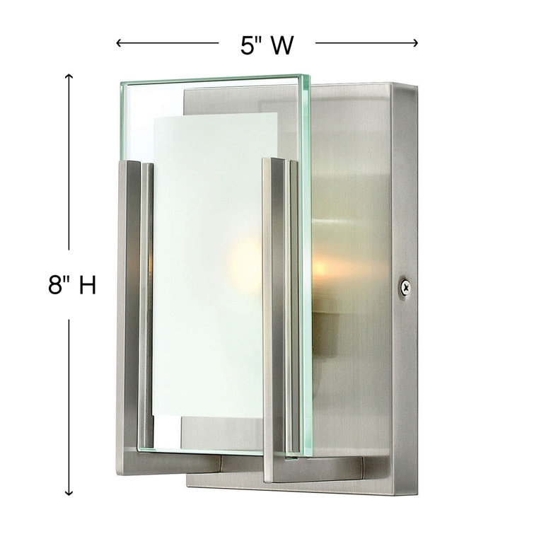 Sleek Minimalist Brushed Nickel 1-Light Outdoor Sconce