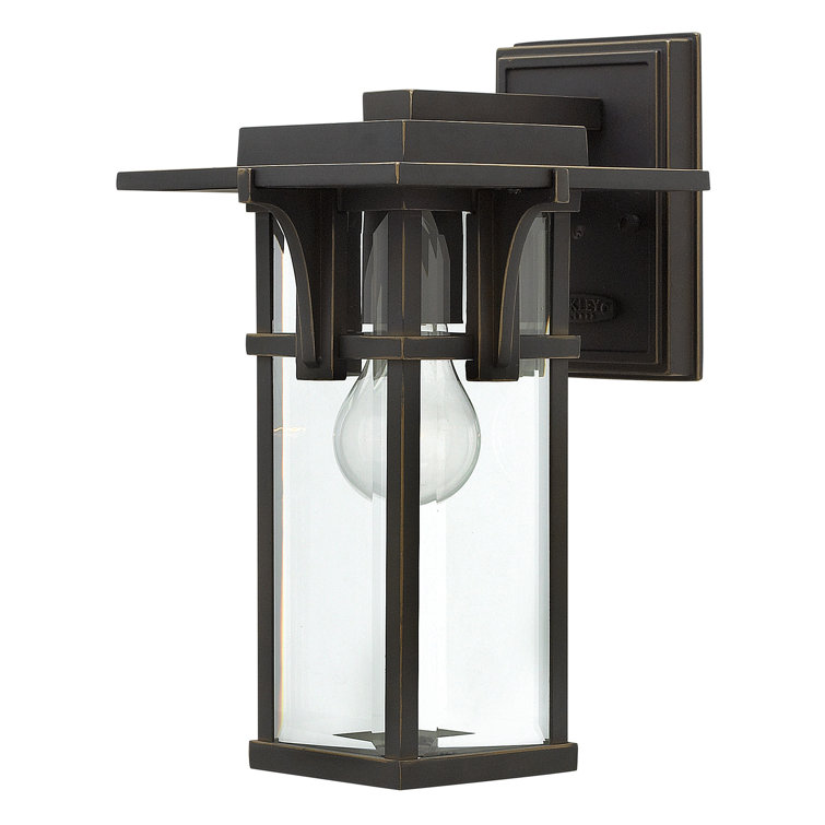 Vintage Station-Inspired Oil Rubbed Bronze Wall Lantern with Clear Beveled Glass