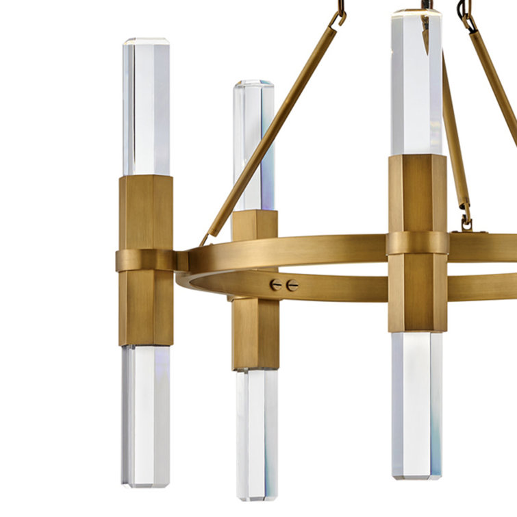 Heritage Brass and Crystal 10-Light LED Chandelier