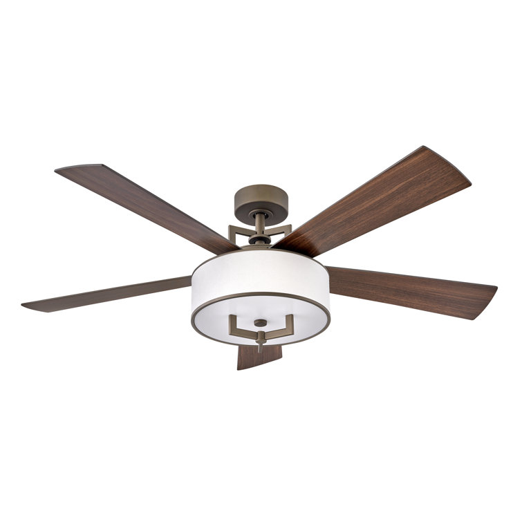 56" Metallic Matte Bronze and Walnut LED Ceiling Fan with Remote