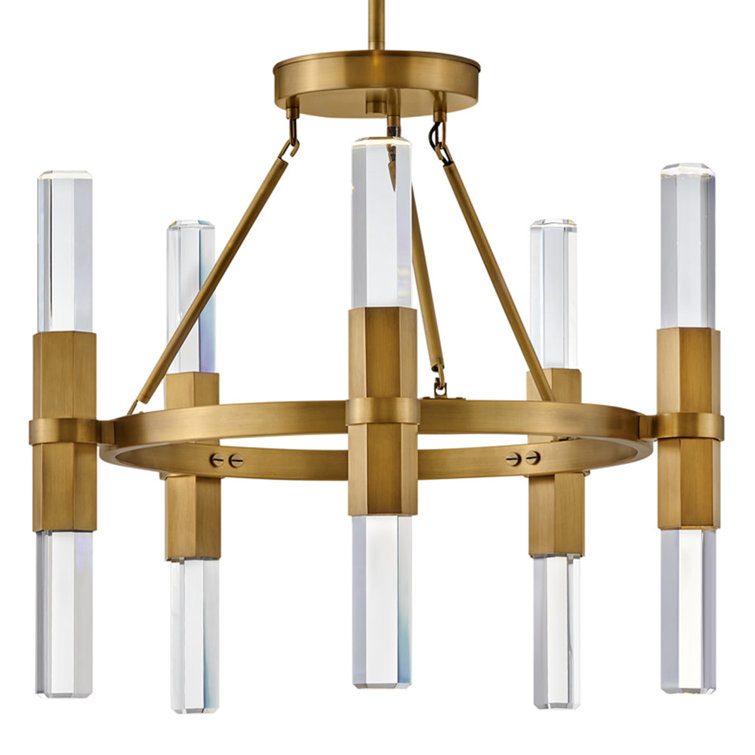 Heritage Brass and Crystal 10-Light LED Chandelier