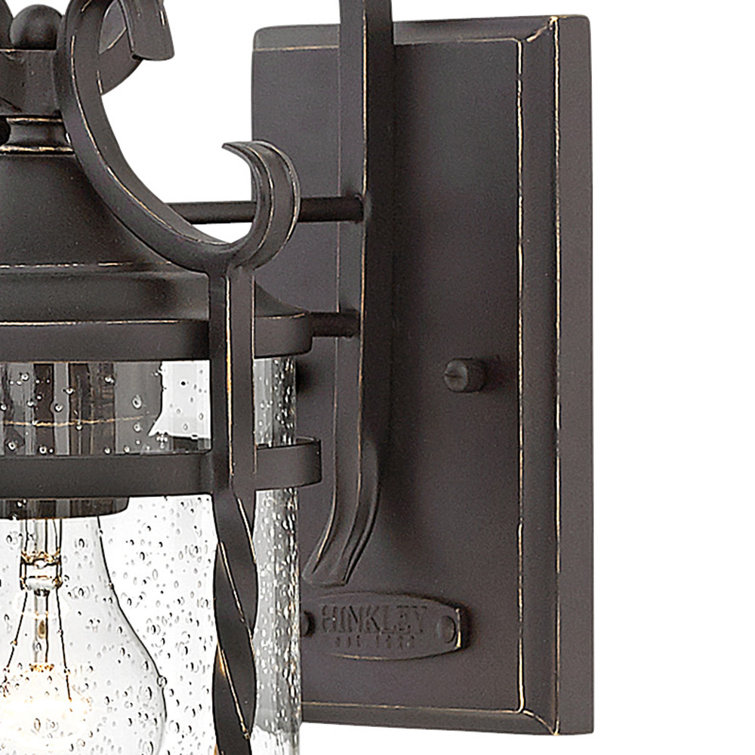 Olde Black Seedy Glass 1-Light Outdoor Wall Sconce