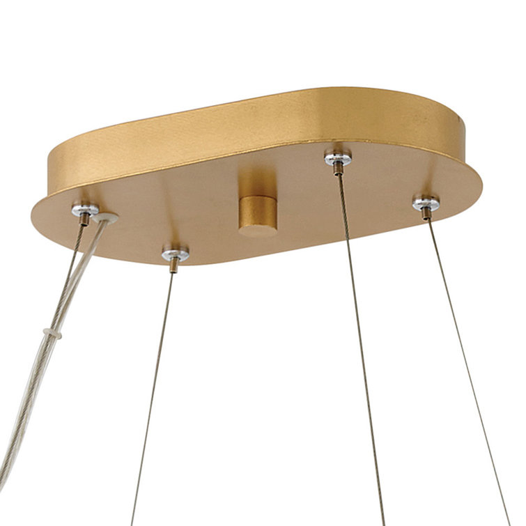 Delfina Deluxe Gold Steel Ribbon 6-Light Geometric Chandelier