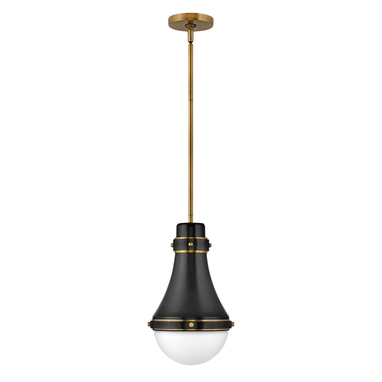 Oliver Transitional Black and Heritage Brass LED Pendant Light