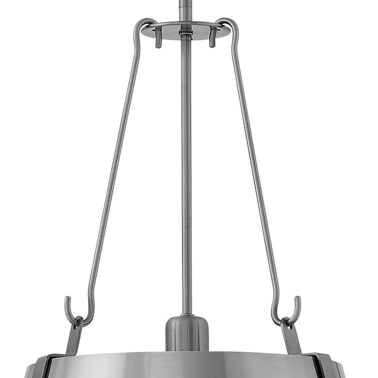 Polished Antique Nickel Drum Pendant Light