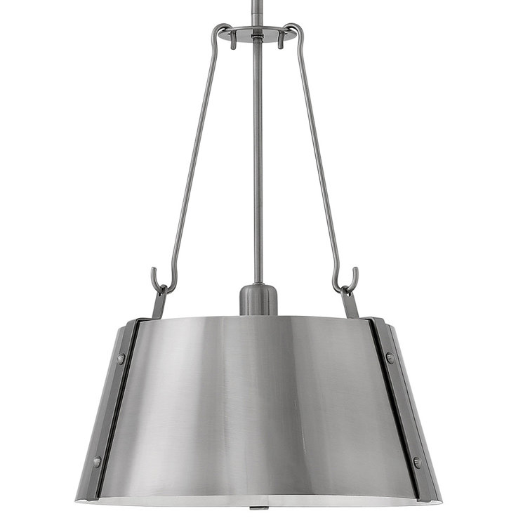 Polished Antique Nickel Drum Pendant Light