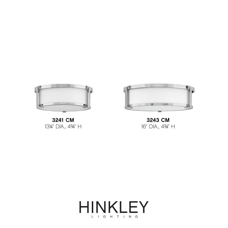 Lowell Transitional Chrome 2-Light Flush Mount with Etched Opal Shade