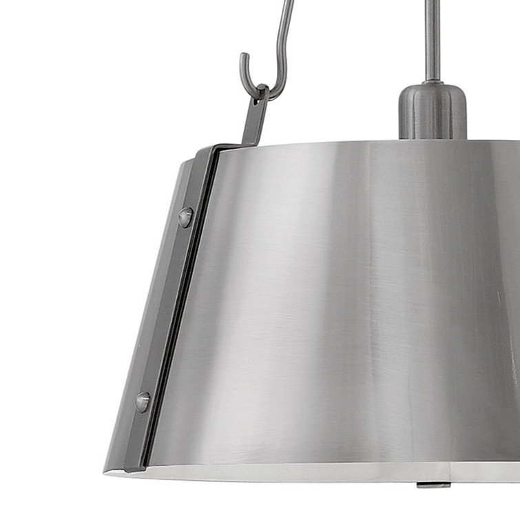 Polished Antique Nickel Drum Pendant Light