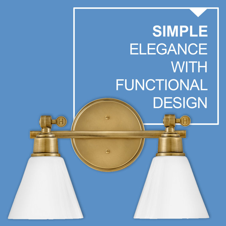 Arti Heritage Brass Adjustable 2-Light Vanity with Cased Opal Glass