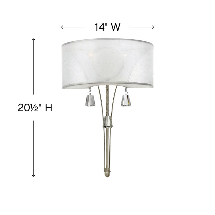 Elegant Brushed Nickel 2-Light Wall Sconce with Sheer Shade