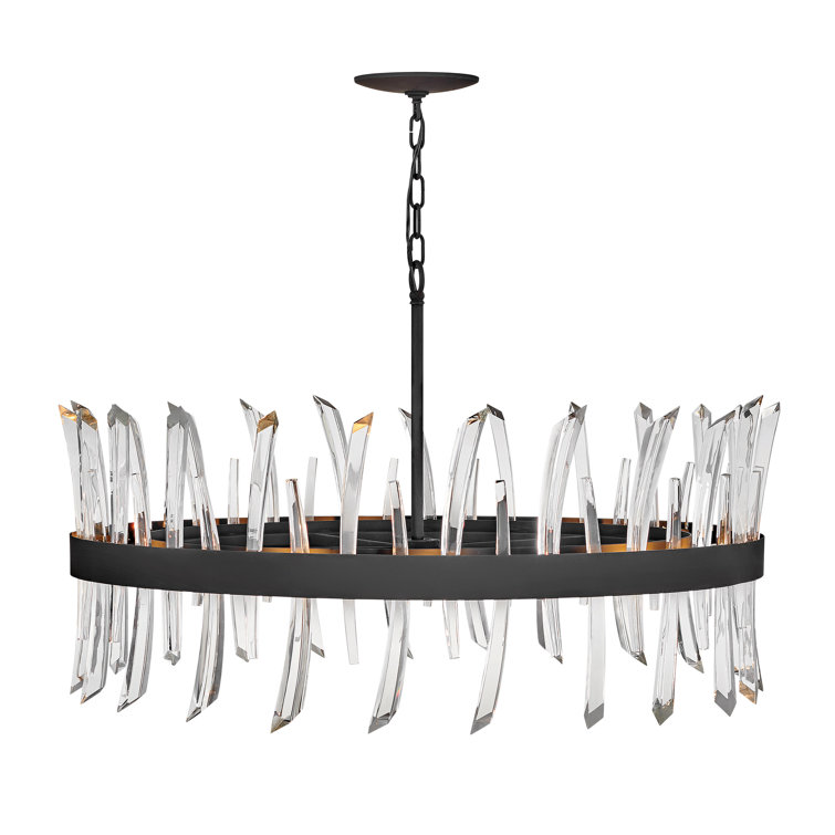 Black Crystal 10-Light Large Chandelier