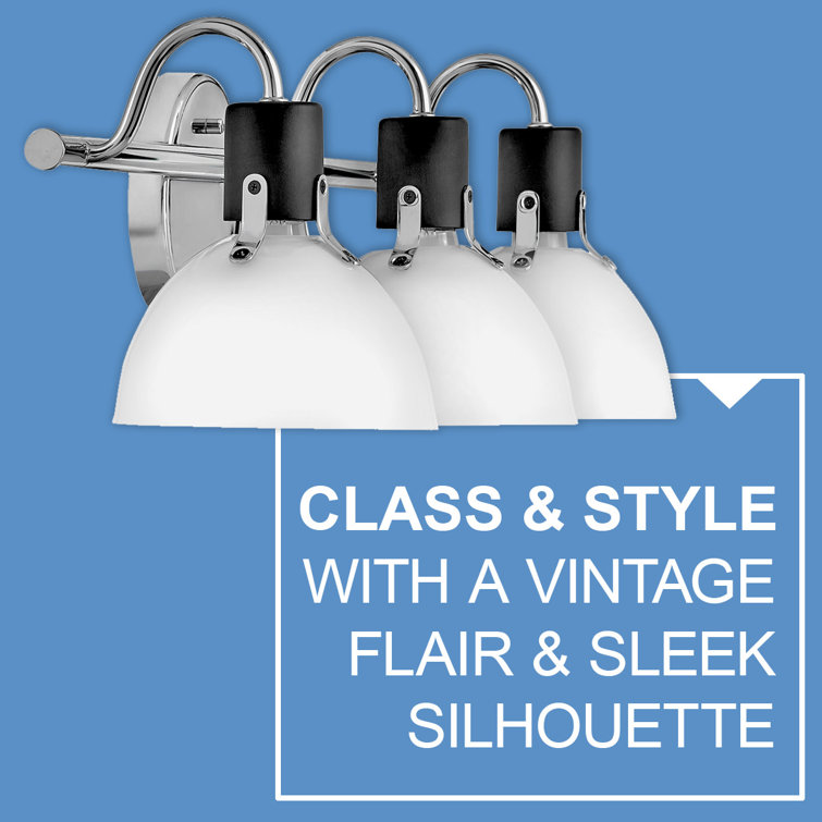 Argo Chrome and Black 3-Light Dimmable Vanity Light