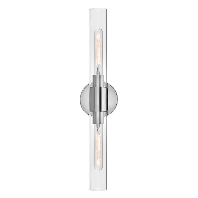 Shea 24" Chrome Vanity Light with Clear Glass Shades
