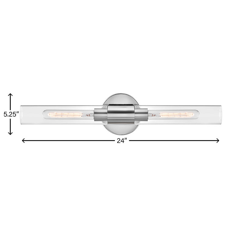 Shea 24" Chrome Vanity Light with Clear Glass Shades