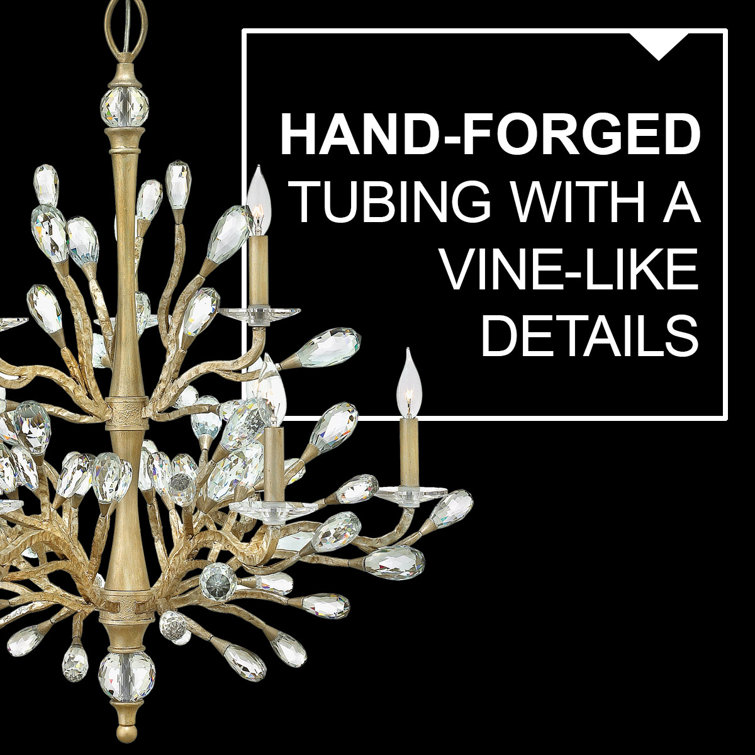 Eve Champagne Gold 9-Light Crystal Bud Chandelier