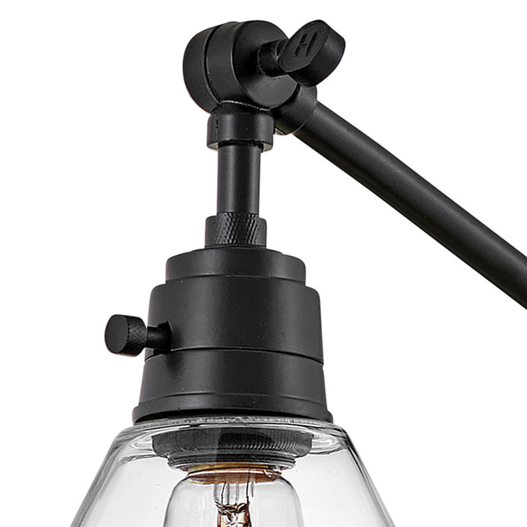 Arti Black Adjustable Sconce with Clear Glass Shade