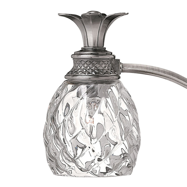Polished Antique Nickel 4-Light Outdoor Vanity with Clear Optic Glass