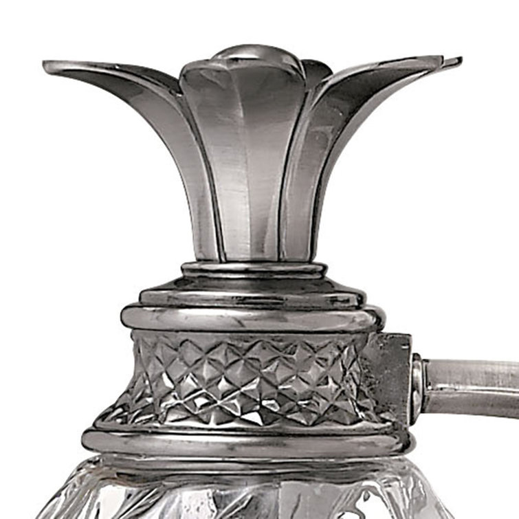 Polished Antique Nickel 4-Light Outdoor Vanity with Clear Optic Glass
