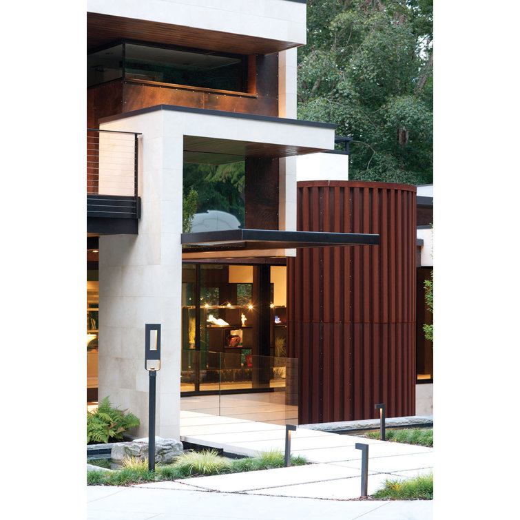 Satin Black Aluminum LED Pathway Light with Etched Lens