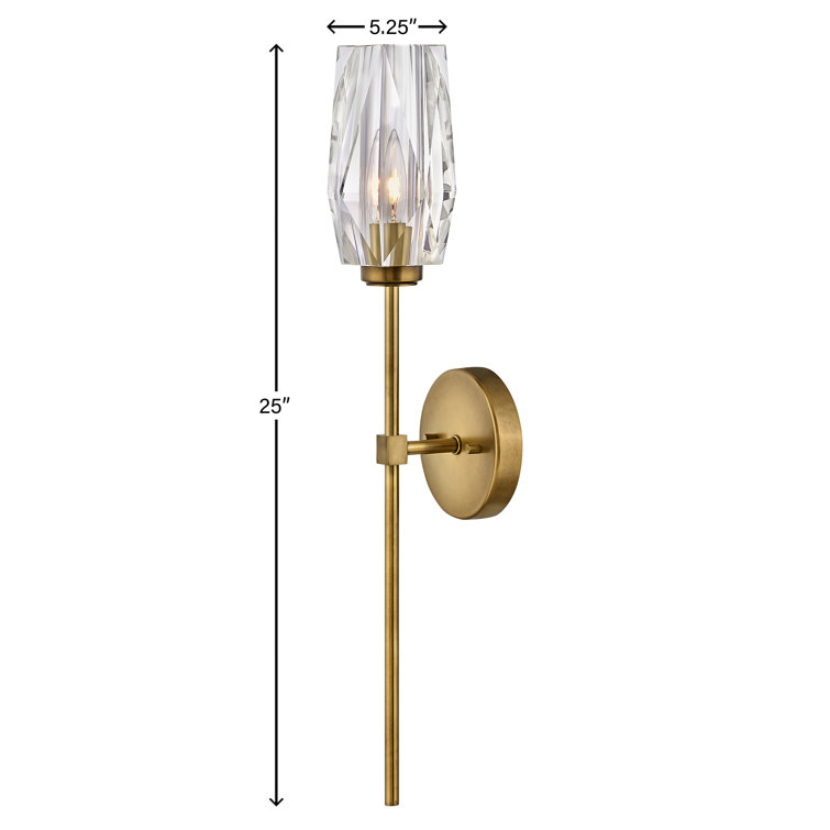 Heritage Brass and Crystal Cylinder Wall Sconce