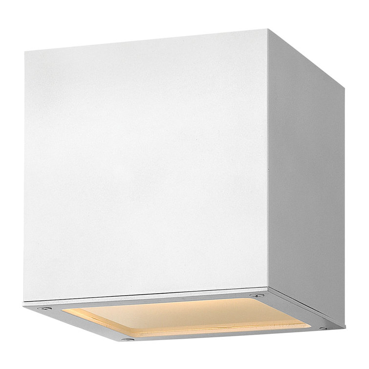 Satin White Dimmable LED Outdoor Wall Light