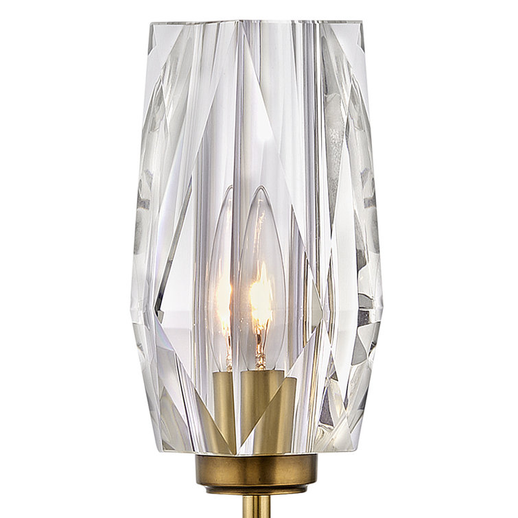 Heritage Brass and Crystal Cylinder Wall Sconce
