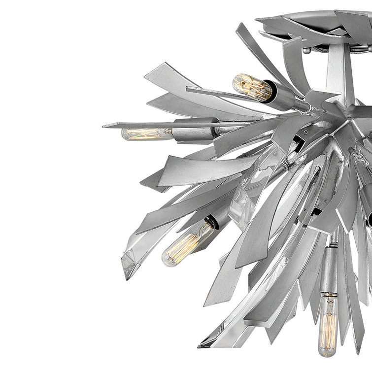Glacial Gold Crystal 9-Light Contemporary LED Semi-Flush Mount