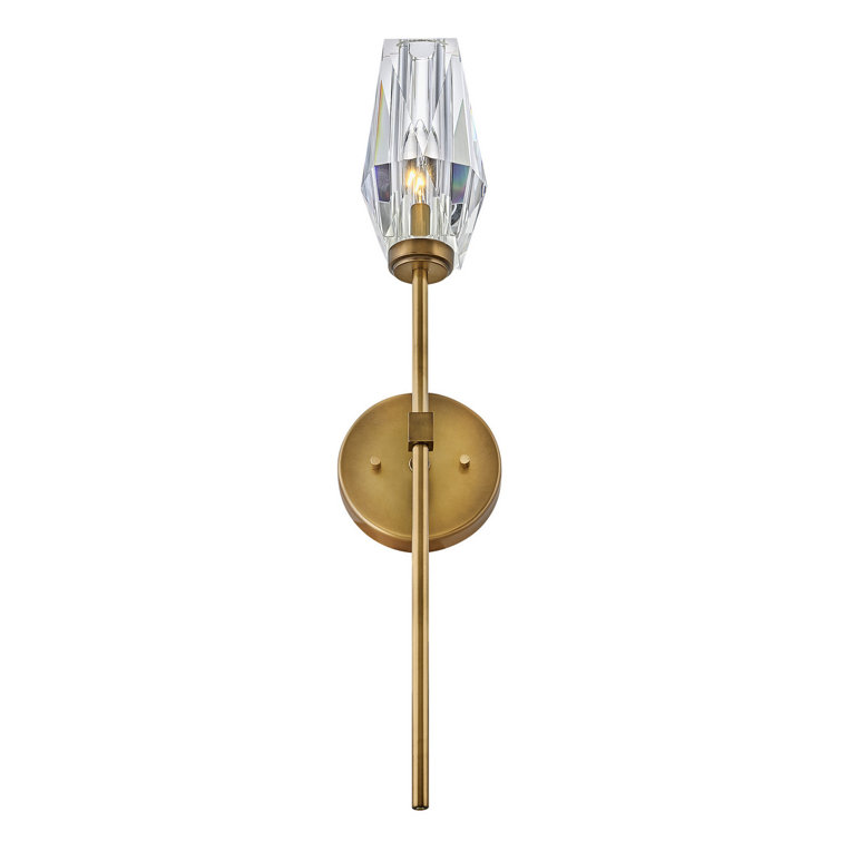 Heritage Brass and Crystal Cylinder Wall Sconce