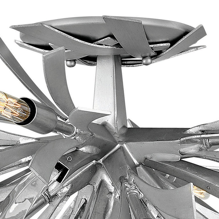 Glacial Gold Crystal 9-Light Contemporary LED Semi-Flush Mount
