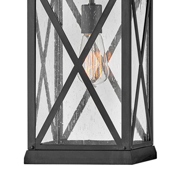 Museum Black Aluminum 1-Light Outdoor Lantern Pendant