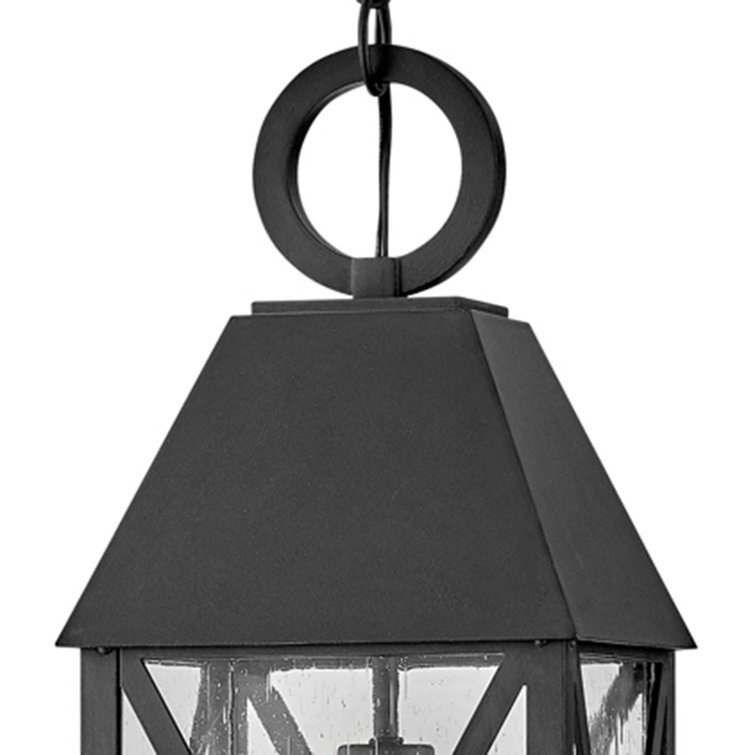 Museum Black Aluminum 1-Light Outdoor Lantern Pendant