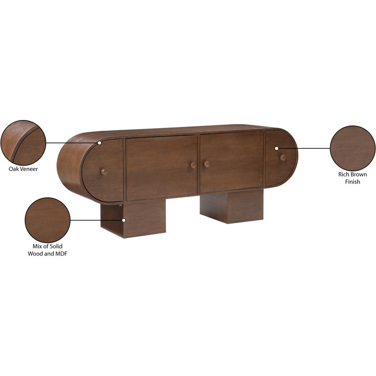 Berndien 76'' Brown Rubberwood and MDF Sideboard