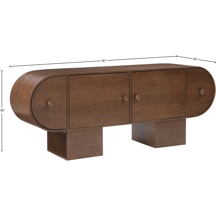 Berndien 76'' Brown Rubberwood and MDF Sideboard