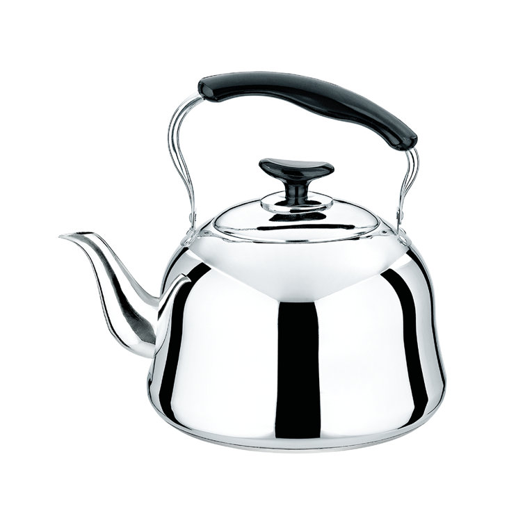 3.2-Quart Stainless Steel Whistling Tea Kettle with Black Handle
