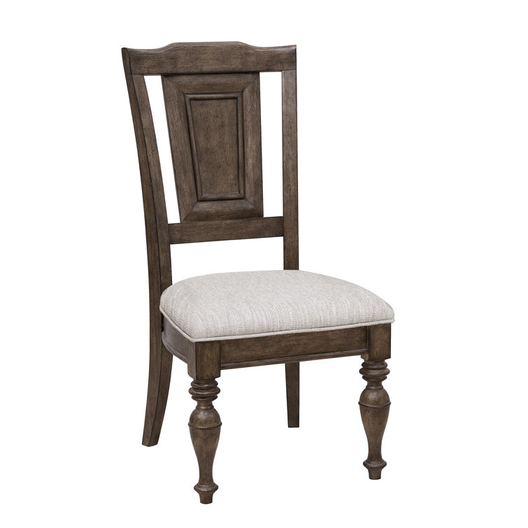 Woodbury Brown Upholstered Wooden Side Chair