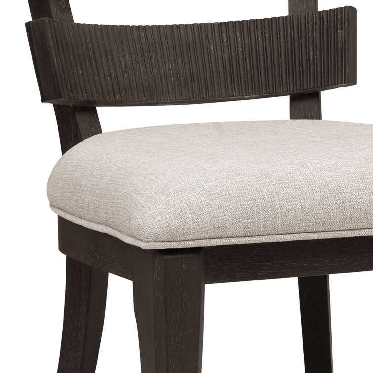 Tuxedo Finish Upholstered Wood Slat Back Side Chair